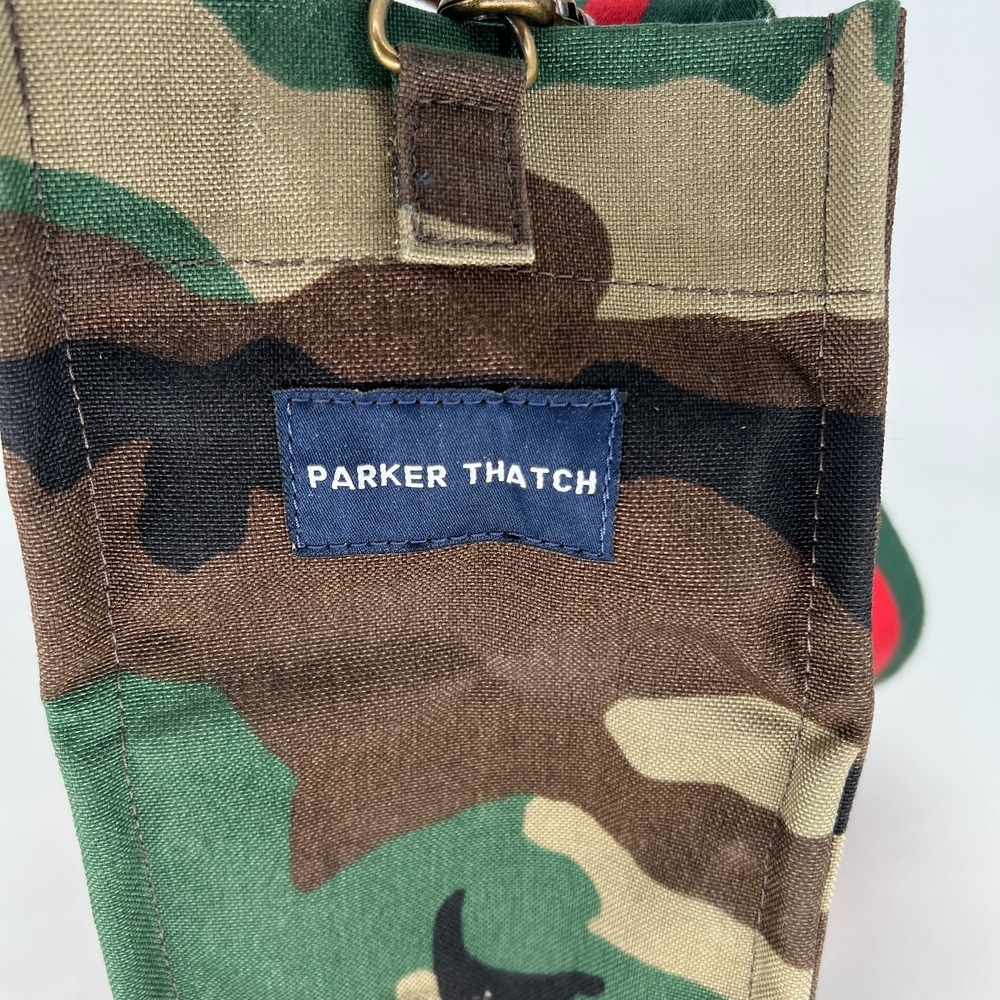 Parker Thatch Mimi Medium Camo Red Stripe Tote Bag Handbag - Picture 5 of 14